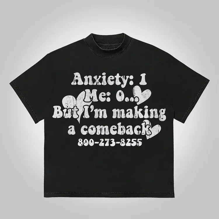 Mental Health I'm Making A Comeback Cotton T-Shirt mens  clothing Crewneck Menswear