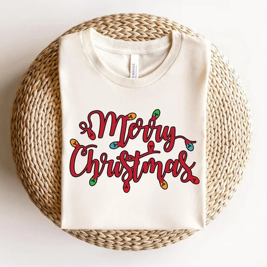 Merry Christmas Sweatshirt - Festive Holiday Season Pullover - Cozy Christmas Lights Sweater - Cute Xmas Apparel - Merry Christmas T-shirt holiday shirt