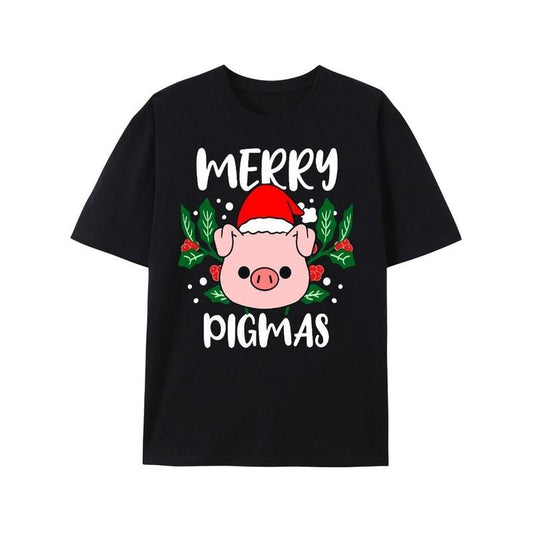 Merry Pigmas Christmas Pig T-Shirt Made in USA