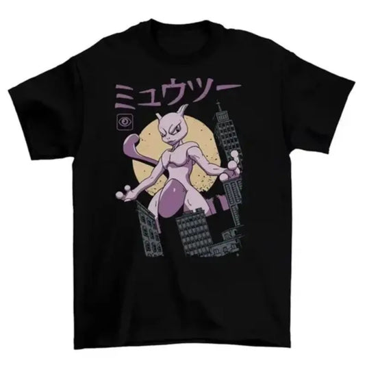 Mewtwo Kaiju - Psychic Type Pokemon Unisex Graphic T-Shirt, Gift for Him for Her, Anniversary Shirt, Gift for Friends Menswear Top Streetwear