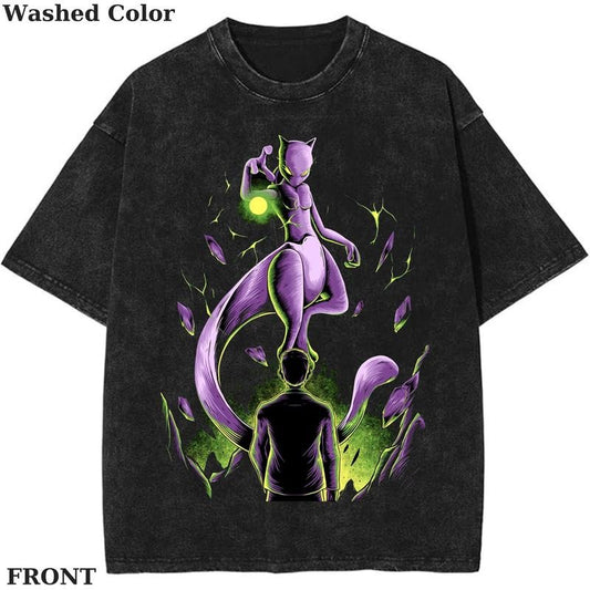 Mewtwo Kill The Creator Graphic T-Shirt, Pokemon T-Shirt, PKM Shirt, Anime Funny Shirt, Vintage Tee Streetwear Shortsleeve Printed Womenswear Top