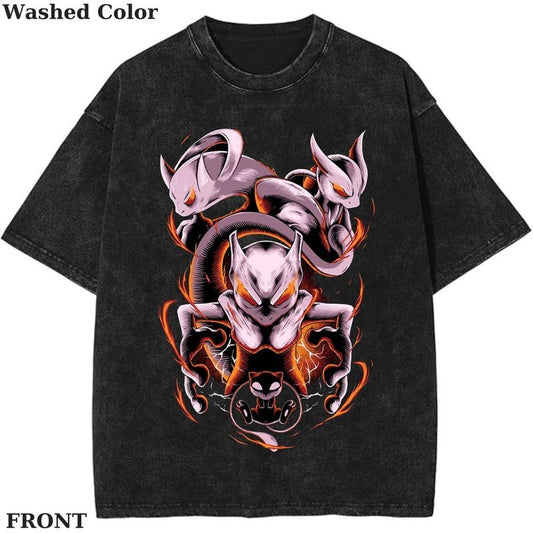 Mewtwo Legendary Pokemon Graphic T-Shirt, Pokemon T-Shirt, PKM Shirt, Anime Funny Shirt, Vintage Tee Streetwear Shortsleeve Printed Womenswear Top