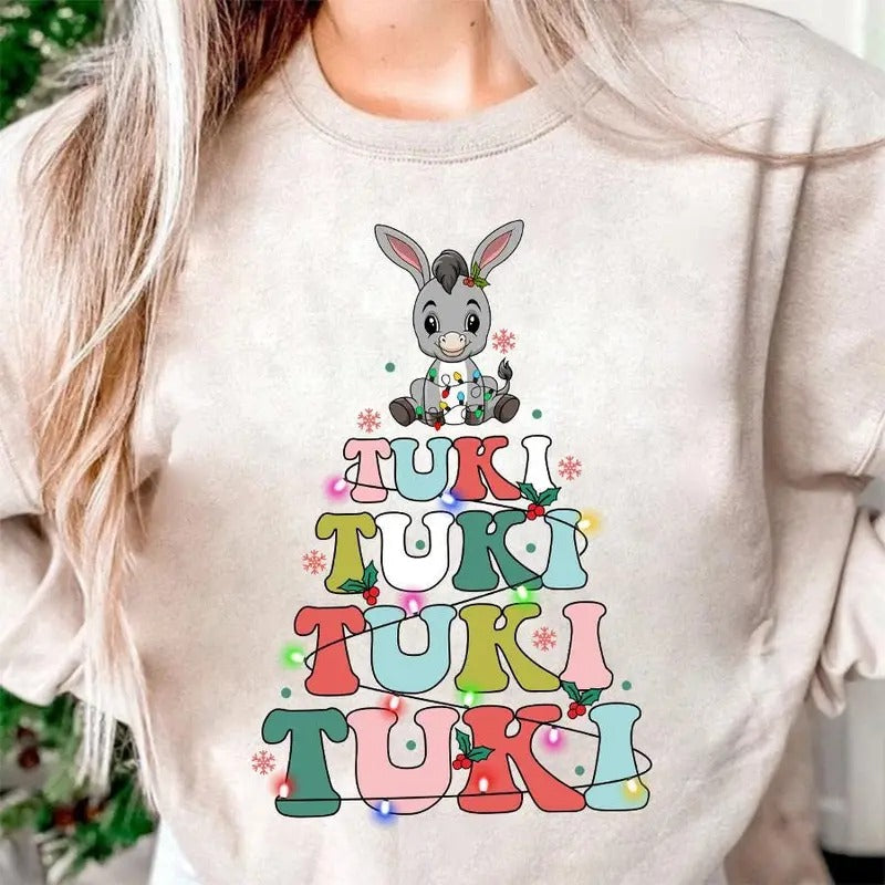 Mi Donkey Mexican Concha Tshirt Sweatshirt, Feliz Navidad Shirt, Tuki Tuki Donkey Conchas Latino Xmas, Unisex Sweater Pullover Tee