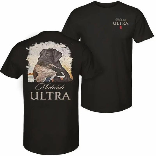 Michelob Ultra Mallard And Dog TShirt 2 Side Versatile Unisex Wear Casual,  Gift for Women for Men, Y2k, Back to School Menswear Graphic Tee