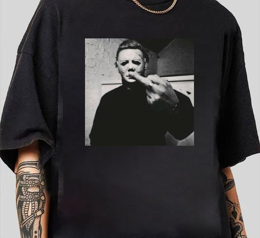 Miich@el Myy3rs Halloween Horror T-Shirt Cotton and Machine Washable Unique Graphic Tee You Can Customize