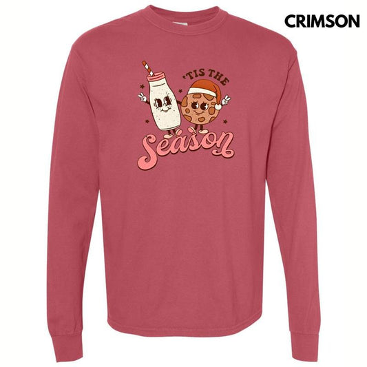 Milk & Cookies Tis The Season Long Sleeve Comfort Colors T-Shirt