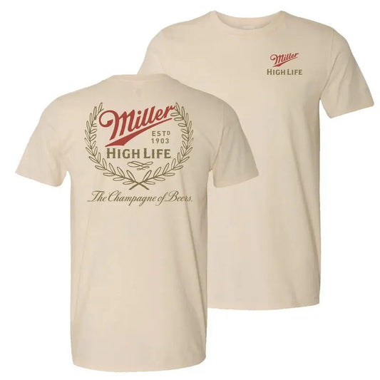 Miller High Life Champagne of Beers Front and Back Print T-Shirt, Trending shirt, summer tee