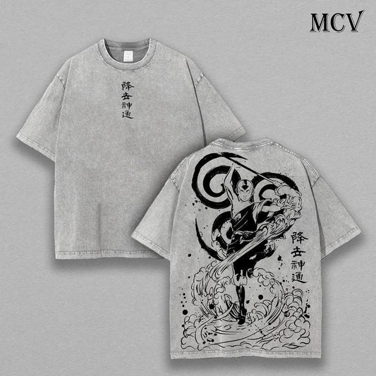 [ Mineral Wash ] Aang Shirt, Avatar The Last Airbender Shirt, Animated Shirt, Graphic Tee, Y2K, Unisex Oversize Anime Manga Washed, Gift For Men Women