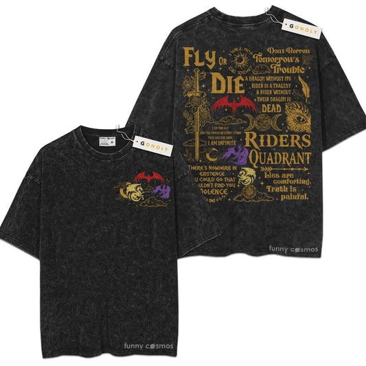 [ Mineral Wash ] Basgiath War College Fourth Wing For Fans Lover Book, Bookish, Graphic Washed Style Shirt