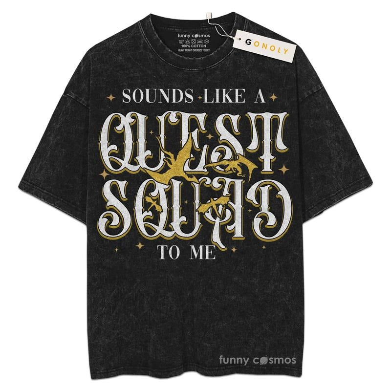[ Mineral Wash ] Basgiath War College Shirt, Fourth Wing Quest Squad For Fans Lover Book, Bookish, Graphic Washed Style Shirt