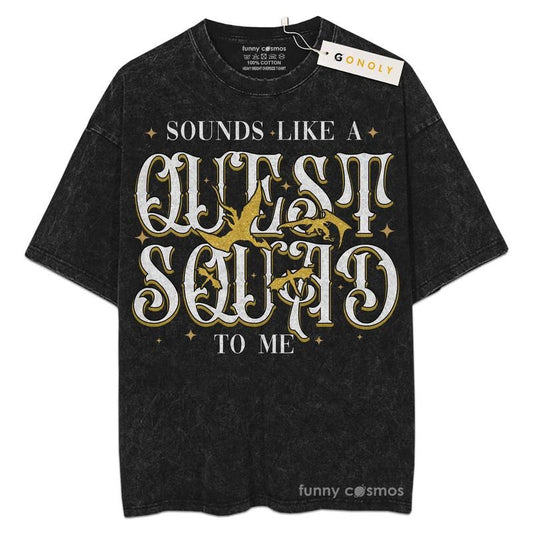 [ Mineral Wash ] Basgiath War College Shirt, Fourth Wing Quest Squad For Fans Lover Book, Bookish, Graphic Washed Style Shirt
