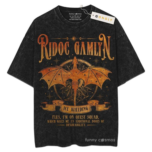 [ Mineral Wash ] Fourth Wing Ridoc Gamlyn For Fans Lover Book, Bookish, Graphic Washed Style Shirt