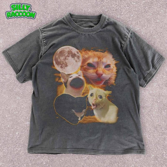 [ Mineral Wash ] Funny Cat Shirt , Viral Internet Meme TShirt , Yelling Cat Meme Graphic Washed, Dank Meme Clothing For Cat Lovers , Unisex Tee