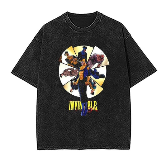 [ Mineral Wash ] Invincible Alternate War Tee, Comics TShirt, Tv Show Comics Washed TShirt Heavyweight Cotton, Unisex Shirt Streetwear Tropical Graphic Tshirt