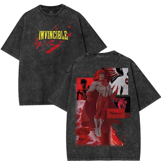 [ Mineral Wash ] Invincible War Omni Man Tee, Comics TShirt, Tv Show Comics Washed TShirt Heavyweight Cotton, Unisex Shirt Streetwear Tropical Graphic Tshirt