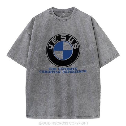 [ Mineral Wash ] Jesus The Ulitimate Chrsitian Experience Christian Washed Shirt Jesus Graphic Washed Style Shirt