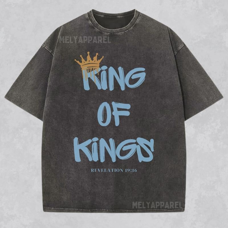 [ Mineral Wash ] King Of Kings Shirt Shirt Christian Clothing Religious Washed Gift For Him Or Her Jesus Christ Streetwear Faith Apparel Unisex Tee