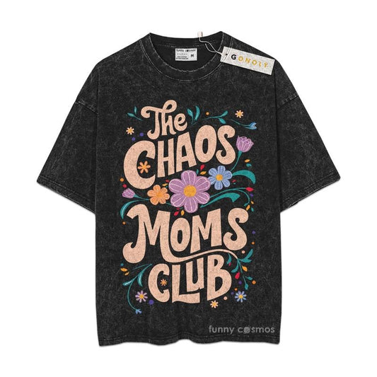 [ Mineral Wash ] Mama Floral Shirt, Chaos Mamas Club, Mama Groovy, Motherhood, Mothers Day Gifts, Faith, Religious, Washed Oversized Shirt