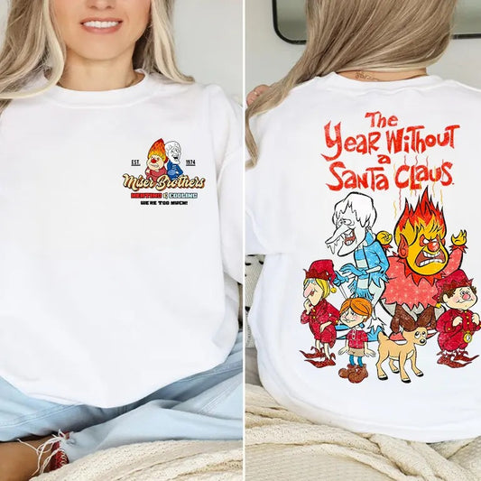 Miser Brothers Christmas Sweatshirt, Heating and Cooling Xmas Movie Hoodie, The Year Without Santa Claus TShirt, Snow Miser Heat Miser Shirt, Womenswear