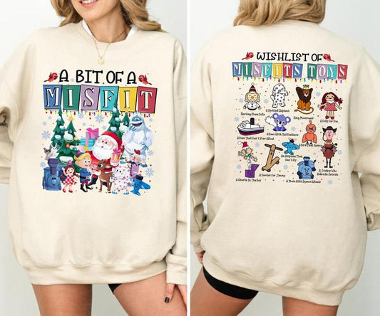 Misfits Toys Christmas Tshirt, Rudolph Red Nosed Reindeer Sweatshirt,  Rudolph Christmas Shirt, Vintage Christmas Movie Shirt, Vintage Movie Characters Sweatshirt, Christmas Gift, Christmas Holiday Shirt, Holiday Xmas Sweatshirt