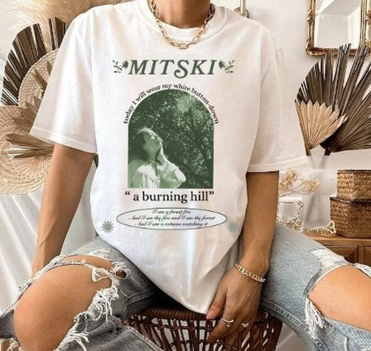 Mitski A Burning Hill Shirt Vintage Mitski Album Music T-Shirt Cotton Unisex Tshirt
