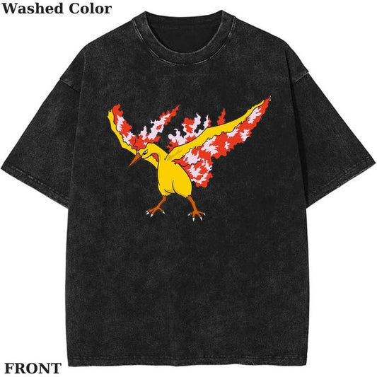 Moltres pokemon graphic Tee, Pokemon T-Shirt, PKM Shirt, Anime Funny Shirt, Vintage Tee Streetwear Shortsleeve Printed Womenswear Top Cotton