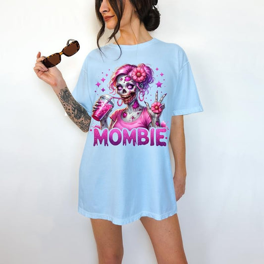 Mombie - T-Shirt, Momster Skeleton, Bright Graphic, Funny Apparel, Snarky, Gift Idea, Relaxed Fit, Casual Apparel, Cute Top, Great with Jeans, All Seasons, Fun Style, Comfortable Shirt