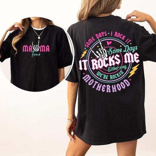 Motherhood Shirt, Some Days I Rock It Shirt, Mama Lighting Bold Shirt, Mama Funny Tour Shirt,Mother's Day Funny Shirtstyle{n002}2