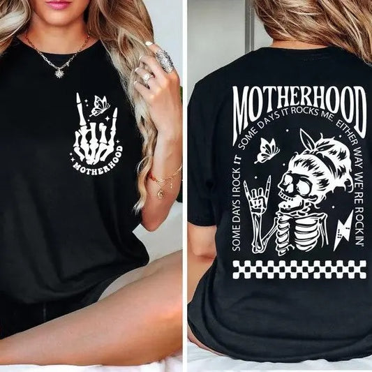 Motherhood Sometimes I Rock It Sometimes It Rocks Me Shirt, Mama Shirt, Mom Shirt