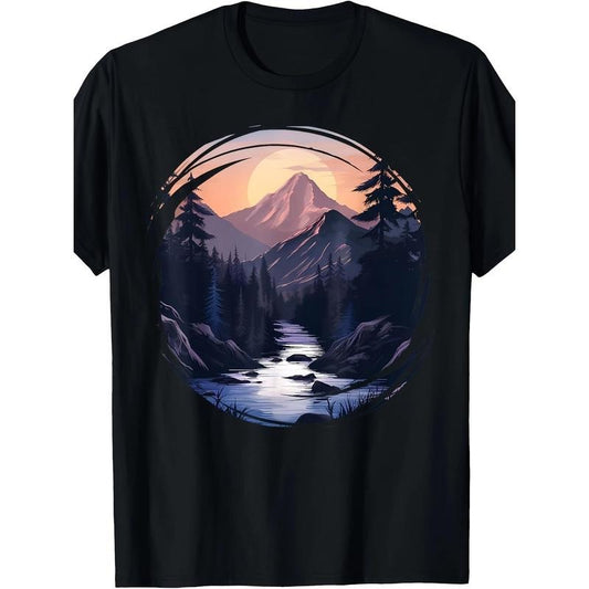 Mountaineering Outdoor Nature Forest Men's graphic T-shirt Made in USA