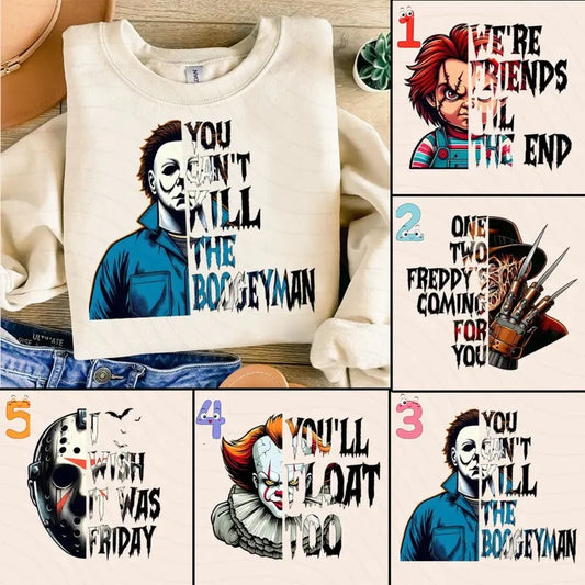 Movie Killers T-shirt Sweatshirt Hoodie Bundle, Halloween Character Shirt Sublimation, Horror Movies Shirt,Michael Myers Pennywise Jason Voorhees Freddie Chucky Scary Halloween Movies Shirt