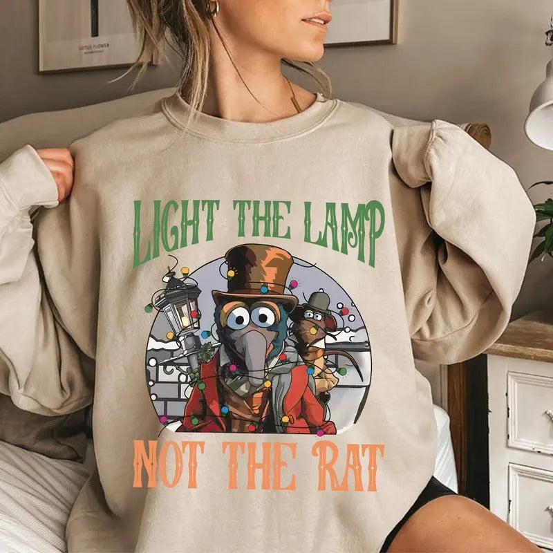 Muppet Christmas Carol Shirt, Retro Gonzo Rizzo Sweatshirt, Light The Lamp Not The Rat Shirt,Xmas Party Tee Shirt, Holiday Trip Shirt