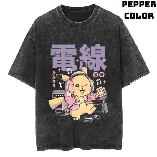 Music Pikachu Vintage Tee, Pikachu T-Shirt, Pokemon Tee, Anime Shirt, Animation Graphic Tees, Unisex T-Shirt, Gift For Men Women