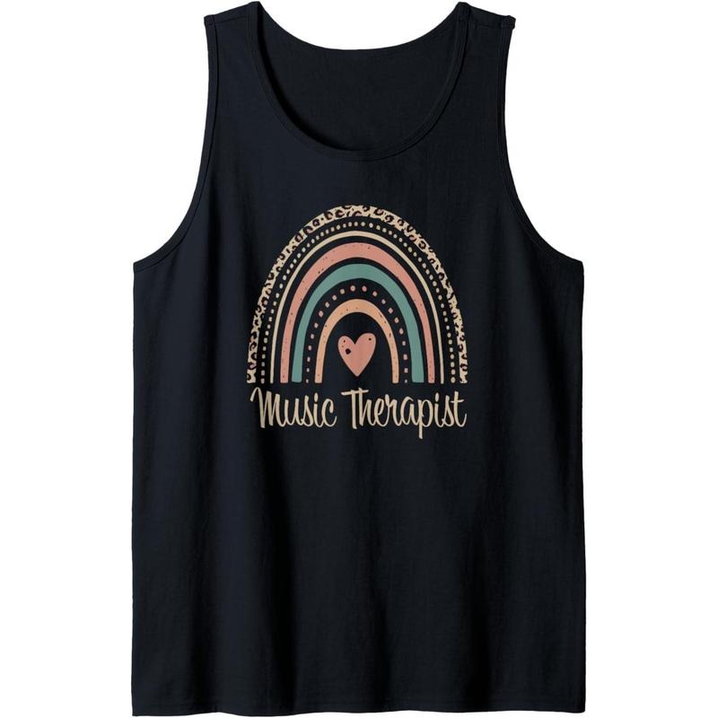 Music Therapist Rainbow Music Therapy Month Appreciation Tank Top