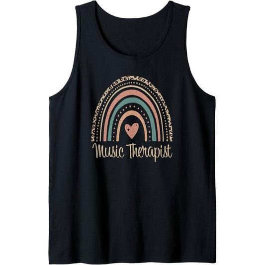 Music Therapist Rainbow Music Therapy Month Appreciation Tank Top
