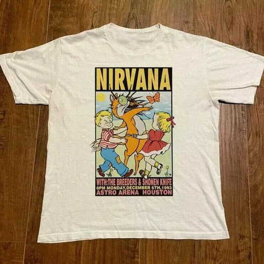 NIRVANAA 90's Vintage Concert Tour T-Shirt for Music Fans, Gift for fans, unisex shirt, crewneck casual top , music, menswear