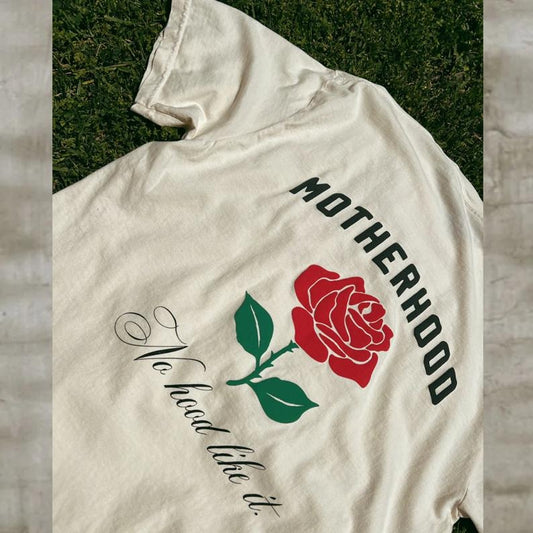 NO HOOD LIKE MOTHERHOOD T-SHIRT, Mom Shirt, Mama Tee, Gift for her, Mom vibes, mom gifts, crewneck womenswear