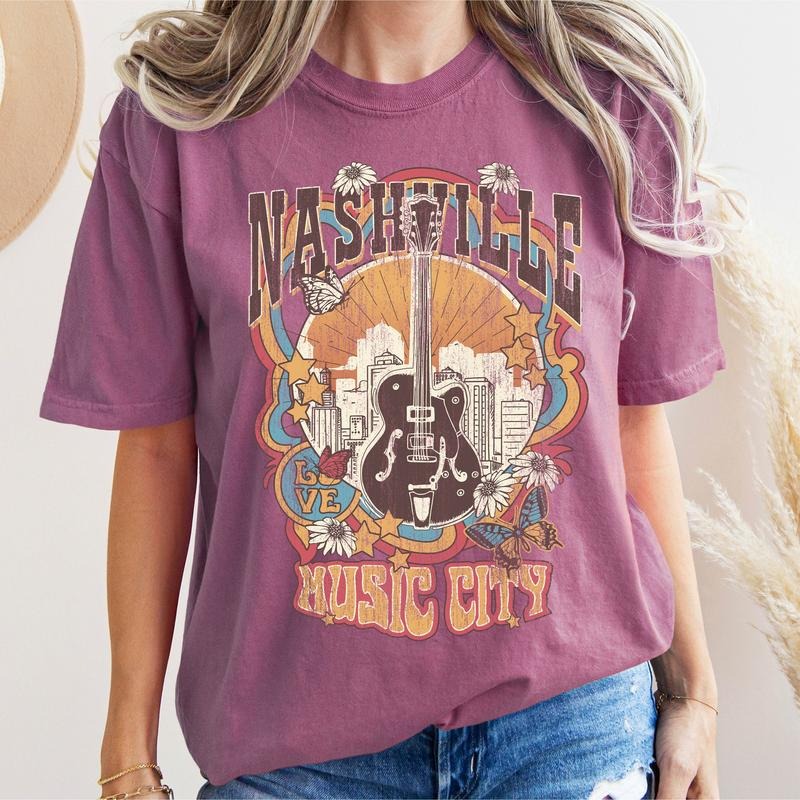 Nashville Music City Colorful T-Shirt