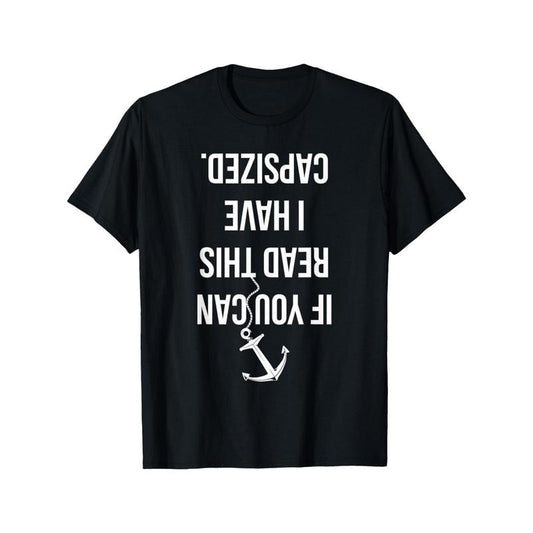 Nautical Anchor Graphic T-Shirt, 100% Cotton Crew Neck, Short Sleeve, Regular Fit, All-Season Knit Fabric, Geometric-Patterned Casual Tee for Men and Women Made in USA