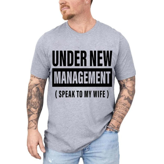 New Husband T-Shirt, Newly Married Tee, Under New Management Shirt, Engagement Gifts, Unisex Short Sleeve Tee, Classic Streetwear Menswear Top Sport