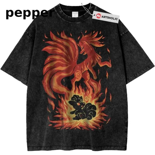 Ninetales Shirt, Vulpix Shirt, Pokemon Shirt, PKM Shirt, Anime Shirt, Vintage Tee