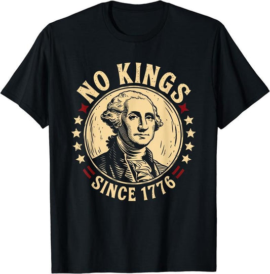 No Kings In America 1776 Save Democracy United States Trump T-Shirt | Unisex Cotton Tee Gift, Crewneck, Short Sleeve