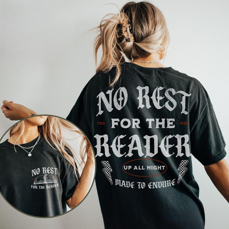 No Rest For Reader Bookish Shirt, Gift for Book Lover, Gift for Reader, Gift for Bookworm, Book Shirt, Booktok Comfort Colors 9E7GD