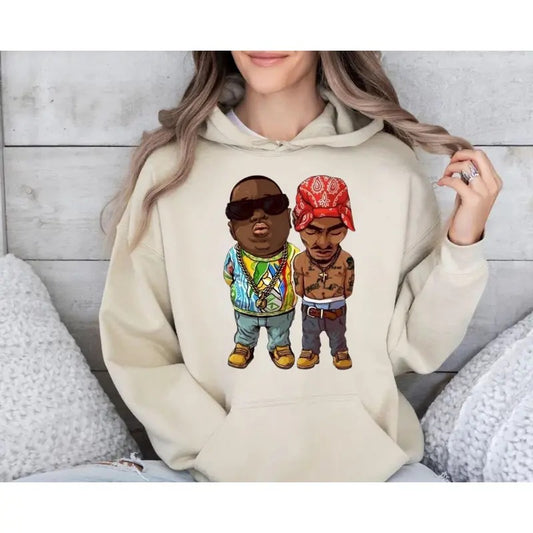 Notorious B.I.G. & 2pac Legends Tee, Hip Hop Shirt Sweatshirt Hoodie, Rapper Old School Shirt, Unisex Sweater Pullover Tee