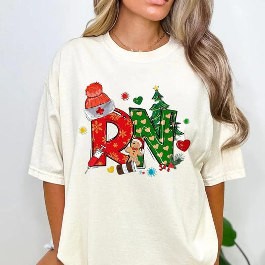 Nurse Christmas T Shirt, Christmas Nurse Tshirt, Nursing School T Shirt, Xmas Nurse Tee, Er Nurse Gift, Unisex Short Sleeve Tee, Casual Clothing