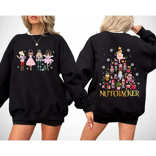 Nutcracker Ballet Christmas Shirt, Cute Nutcracker Xmas Tree Sweatshirt, Women's Christmas Tee, Cute Holiday Season Gift, Full size, Full Color