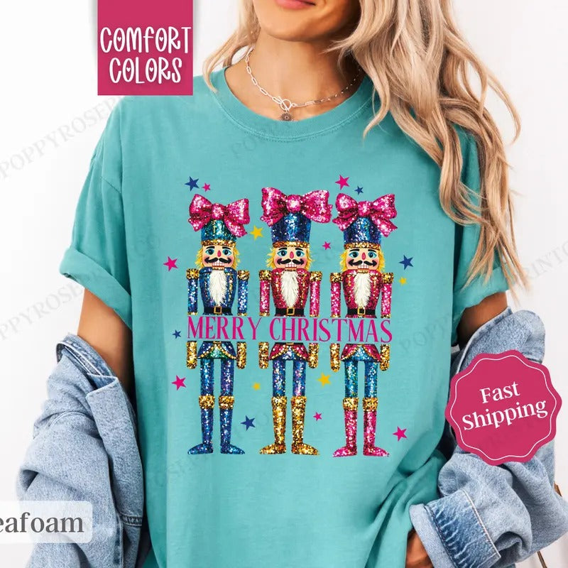 Nutcracker Christmas Shirt Comfort Colors Holiday Tshirt, Women's Holiday Tee