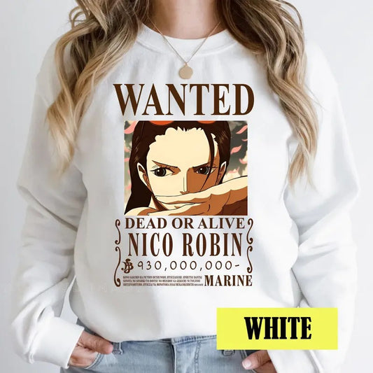 OP Wanted Pirates Anime Manga Characters Tshirt Crewneck Hoodie Comfort Cotton