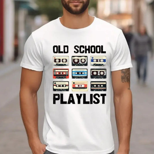Old School Playlist Shirt, Retro 90s Music Party, Music Mix Tape Cassette Player Shirt, Unisex Short Sleeve Tee
