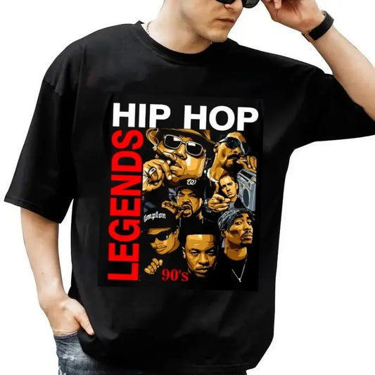 Old School Rappers Black Cotton Shirt, Hip Hop Rap East Coast West Coast, Friend Hip Hop Shirt, Unisex Short Sleeve Tee Menswear Top